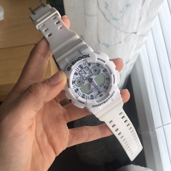 white g shock watch men's